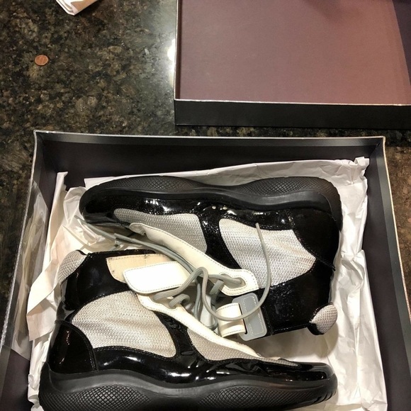 Prada High-Top Patent Sneakers - Picture 2 of 3